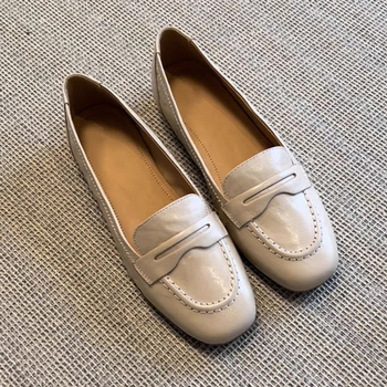 Geshilin ženske loaferice od ovčje kože – slip-on plosne cipele u britanskom stilu