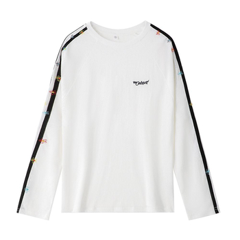 Bijeli ženski T-shirt s vezom cvijeća, raglan rukavi, blok boja, lagan materijal, zaštita od sunca, proljeće i jesen, ležerni chic kroj