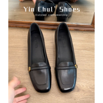 Camellia slip-on loaferice za žene, britanski stil, retro s debelim petama