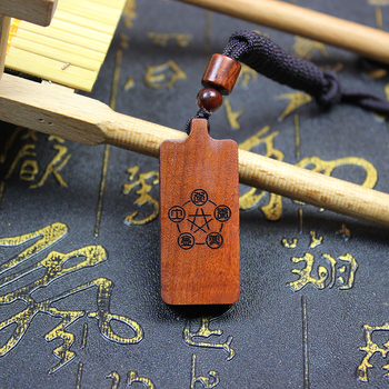 Prírodné drevo z jujube, Thangka box s Pixiu prívesom, ručne vyrábané