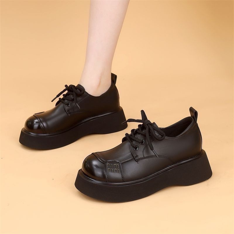 Ženske loafers od PU kože, retro stil, okrugli vrh, debela potplata, udobne i elegantne