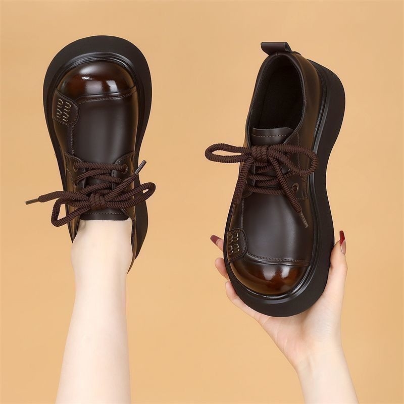 Ženske loafers od PU kože, retro stil, okrugli vrh, debela potplata, udobne i elegantne