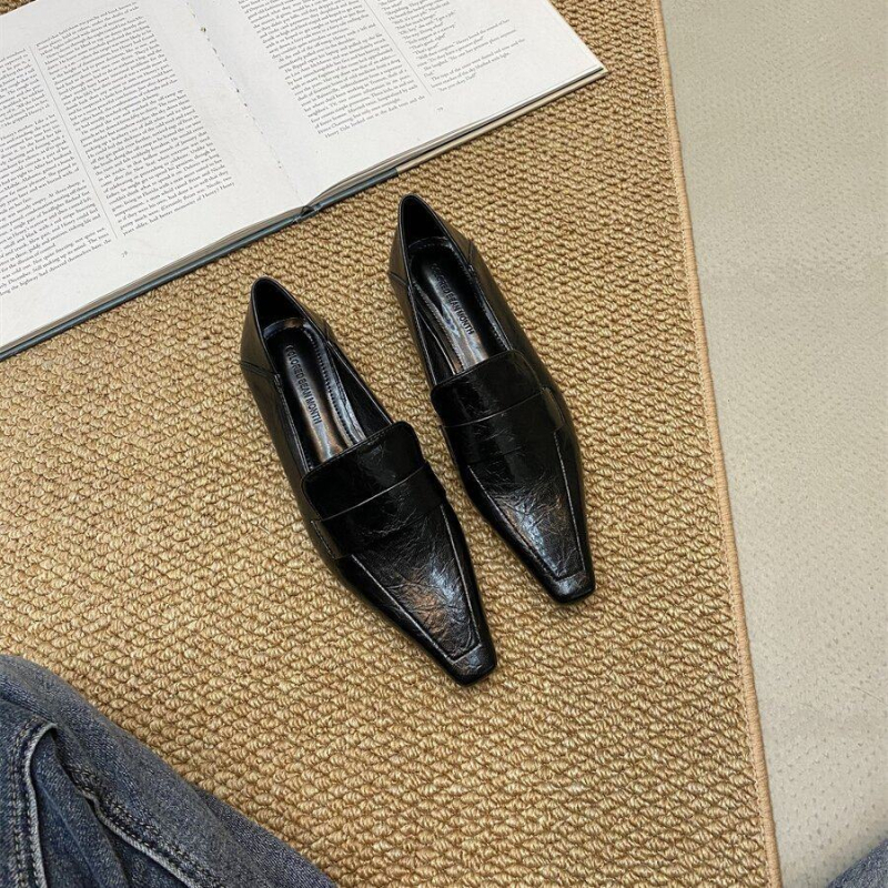 Ženske loaferice u britskom retro stilu, špicastim nosom i niskim petom