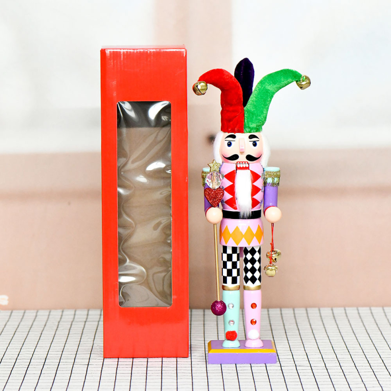 26 nových modelov, 38 cm farebné klaun Nutcrackers – drevené dekoratívne figúrky na Vianoce