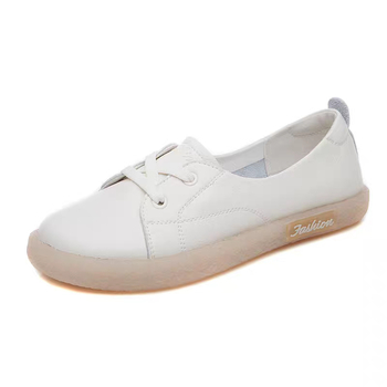 Ženske bijele cipele od prave kože, slip-on, 2026 novi model za ljeto, svestrane, mekana potplata