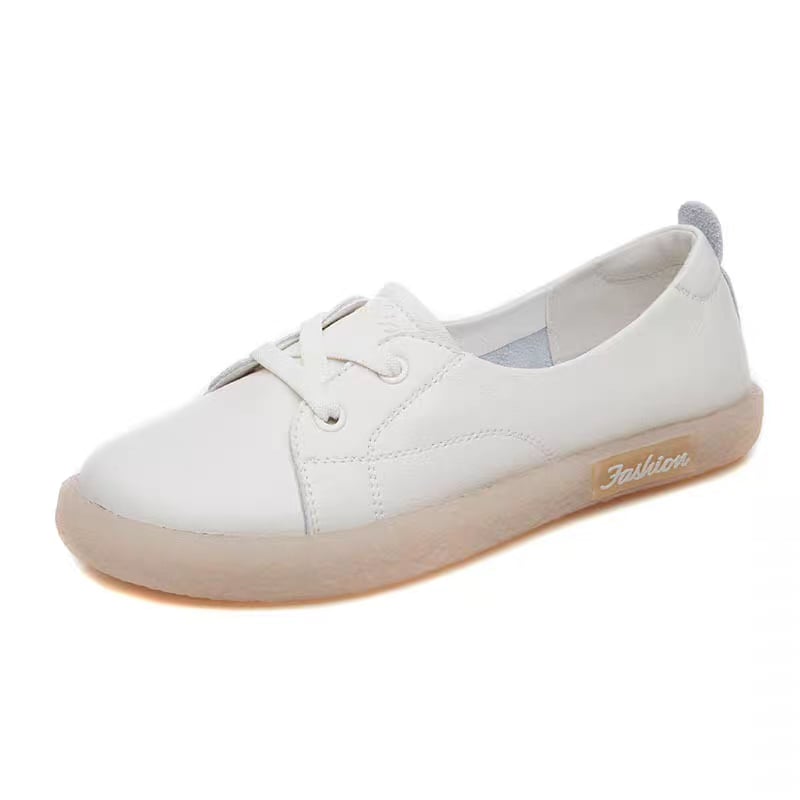 Ženske bijele cipele od prave kože, slip-on, 2026 novi model za ljeto, svestrane, mekana potplata