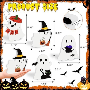 Halloween závesná ozdoba: duch z tekvice, drevený remeselný doplnok pre domáce dekorácie a párty