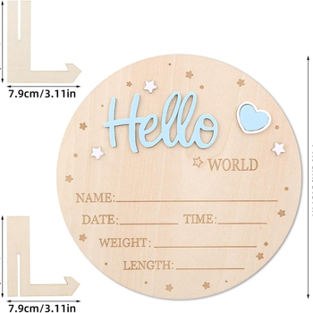 Vitajací panel Hello World pre dieťa, drevený panel na meno, unisex dekorácia