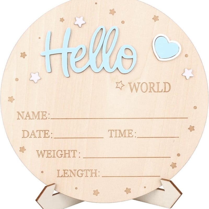 Vitajací panel Hello World pre dieťa, drevený panel na meno, unisex dekorácia