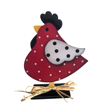 Drevený veľkonočný ornament – sliepka na stole