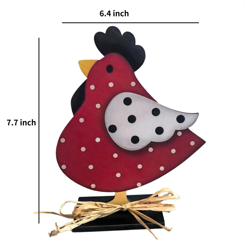 Drevený veľkonočný ornament – sliepka na stole