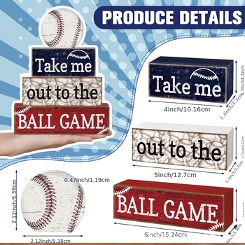 Americký retro Baseball – drevená stolová dekoratívna tabuľka v športovom štýle, kolekcia pre nadšencov baseballu, darček