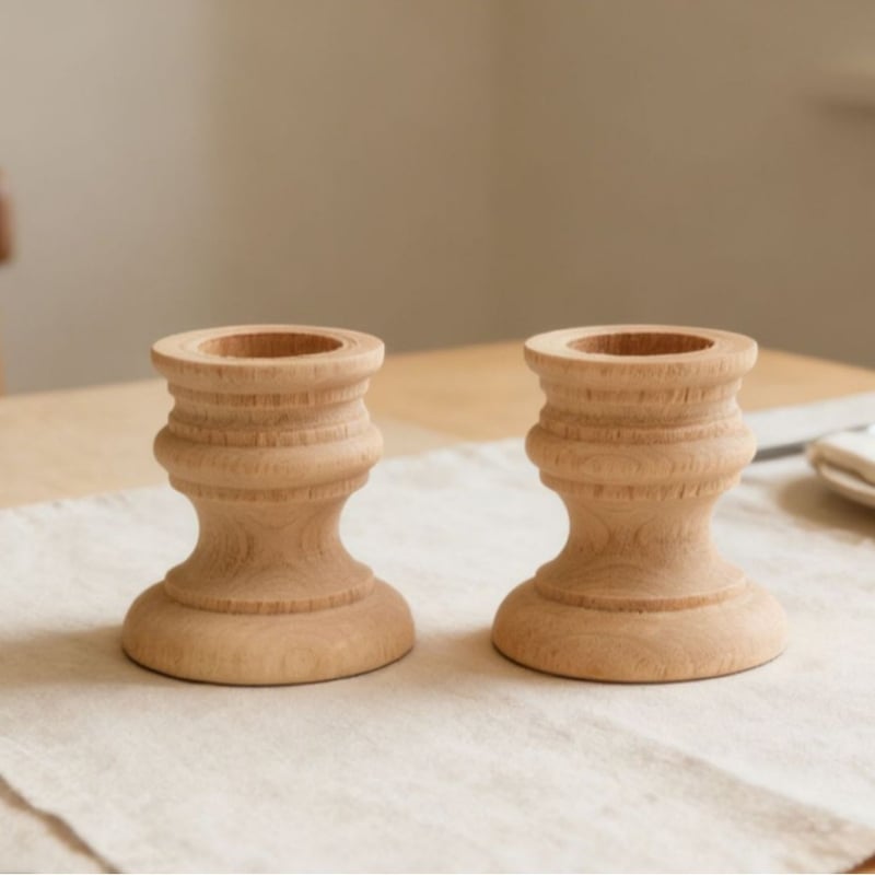 DIY Drevený svietnik do domu – deti ho môžu namaľovať, stolová dekorácia pre reštaurácie, praktický svietnik