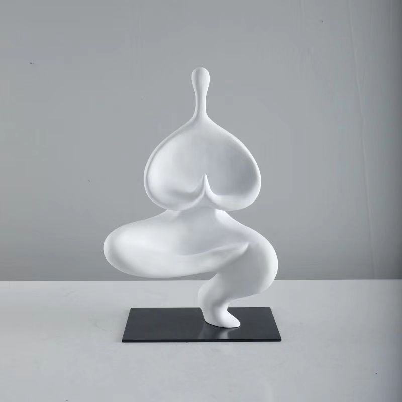 Čínska Zen jóga figúrka – živicová dekorácia pre obývaciu izbu, vinový regál, kanceláriu a vstupnú halu