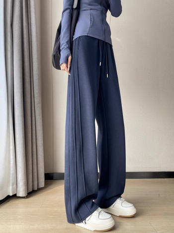 Novi ženski pantalone ravnog kroja, velikog broja, udoban kroj, jednobojni