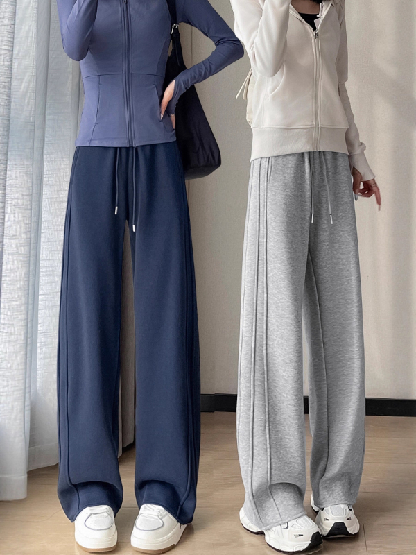 Novi ženski pantalone ravnog kroja, velikog broja, udoban kroj, jednobojni