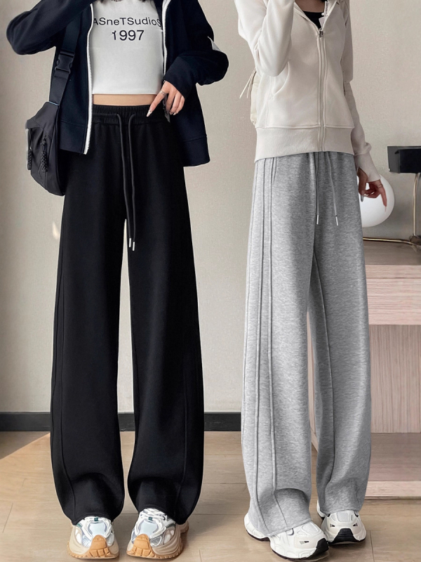 Novi ženski pantalone ravnog kroja, velikog broja, udoban kroj, jednobojni
