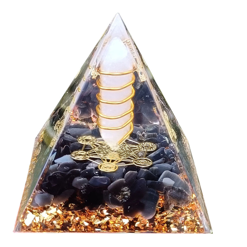 Kryštálová pyramída ozdoba, ručne vyrobená z živice, dekor do domu a kancelárie, darček
