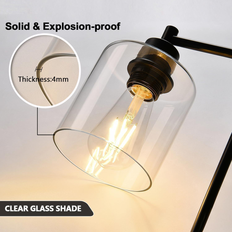 1-dielne priehľadné sklenené tienidlo – náhradný kryt pre lustre a stojacú lampu