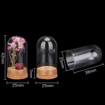 Priehľadná večná kvetina pod skleneným krytom, Ruža Malého princa, mikro krajinka, kreatívne DIY sklenená fľaša s dreveným uzáverom