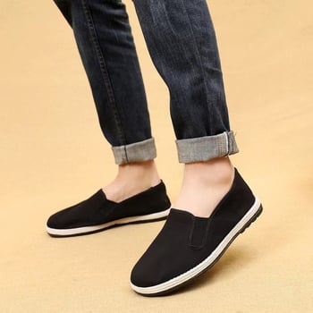 Aijunbao trostratne platnene tenisice za proljeće i jesen, stil Starog Pekinga, unisex, crne, prozračne, izdržljiva gumena potplata