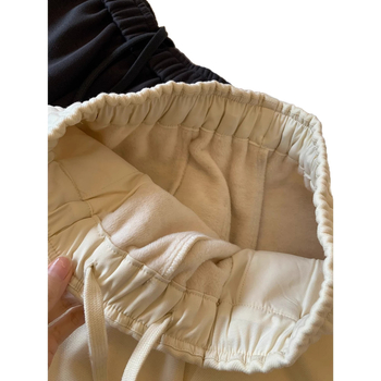 Női fleece-bélésű sportos-nadrág őszi-téli szezonra, széles lábszárú, egyenes szabású