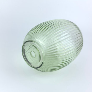 Ručne vyrábaný sklenený tienidlo na lampu so zvislými pruhmi, dekoratívny geometrický ozdobný kúsok na nočný stolík, do obývačky alebo konferenčného stolíka