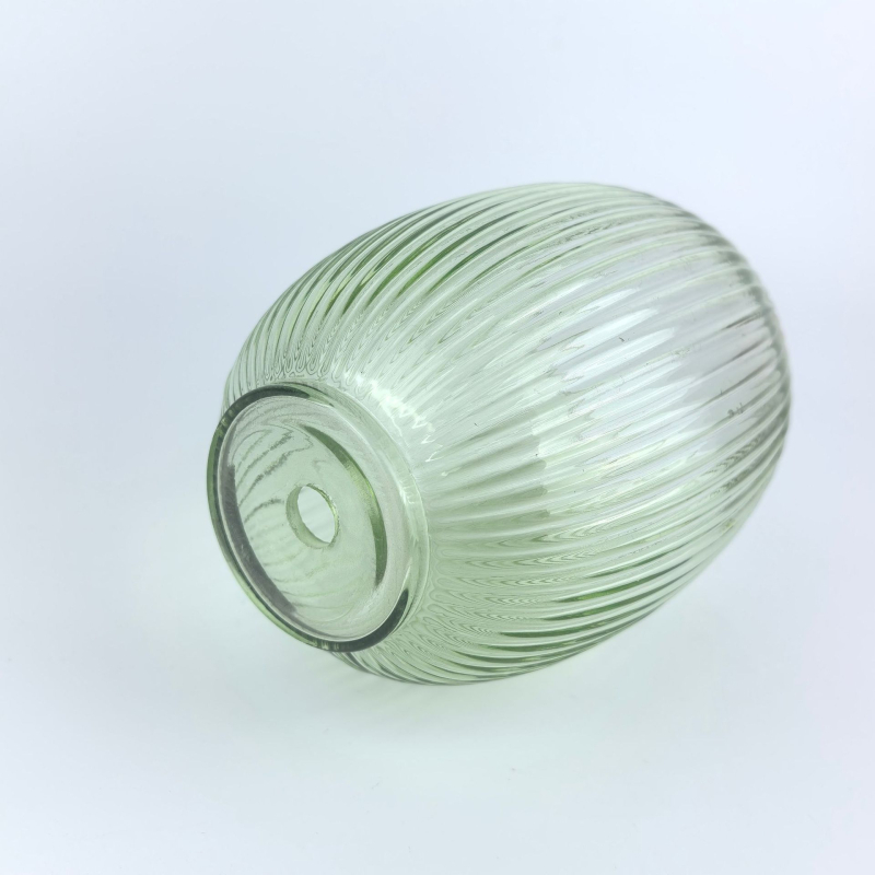 Ručne vyrábaný sklenený tienidlo na lampu so zvislými pruhmi, dekoratívny geometrický ozdobný kúsok na nočný stolík, do obývačky alebo konferenčného stolíka