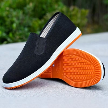 Muške platnene tenisice u stilu Starog Pekinga, slip-on, s mekom potplatom, prozračne, crne, izdanje po mjeri