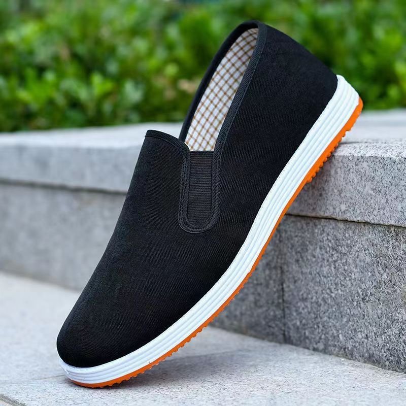 Muške platnene tenisice u stilu Starog Pekinga, slip-on, s mekom potplatom, prozračne, crne, izdanje po mjeri