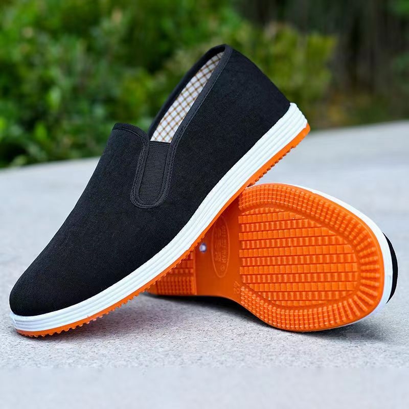 Muške platnene tenisice u stilu Starog Pekinga, slip-on, s mekom potplatom, prozračne, crne, izdanje po mjeri