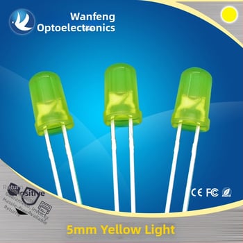 5 mm žlté LED indikátor, ultra jasné, montáž cez dieru