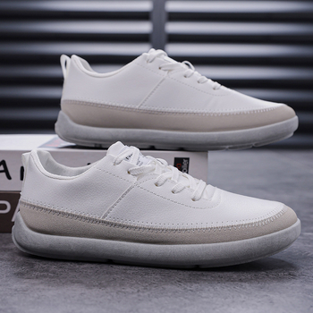 Muške casual tenisice od PU kože, crne, niske, prozračne i udobne, s vezicama