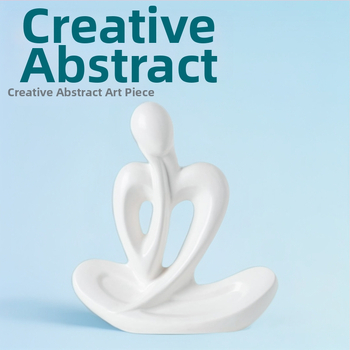 Keramická figúrka Thinker z bieleho porcelánu, severská inšpirácia, moderný minimalistický dizajn do obývačky
