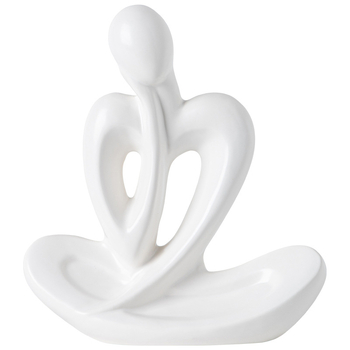 Keramická figúrka Thinker z bieleho porcelánu, severská inšpirácia, moderný minimalistický dizajn do obývačky
