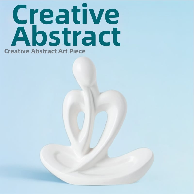 Keramická figúrka Thinker z bieleho porcelánu, severská inšpirácia, moderný minimalistický dizajn do obývačky