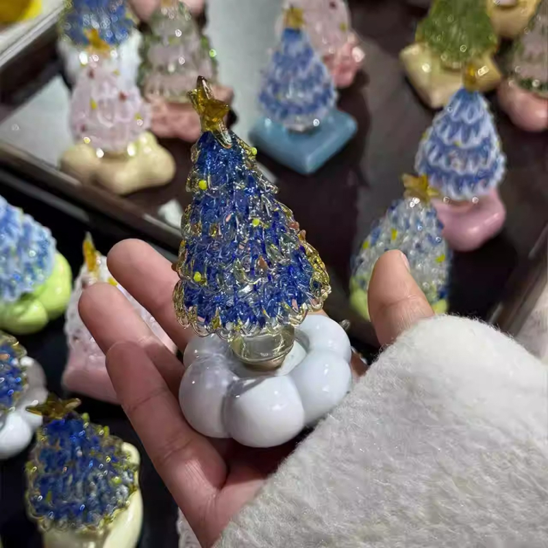 Keramický otáčavý ozdobný ornament na vianočný stromček, dekoratívna ozdoba čínskeho štýlu