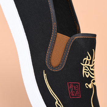 Férfi vászoncipő híméssel, lélegző, slip-on, fekete, mindennapi túracipő