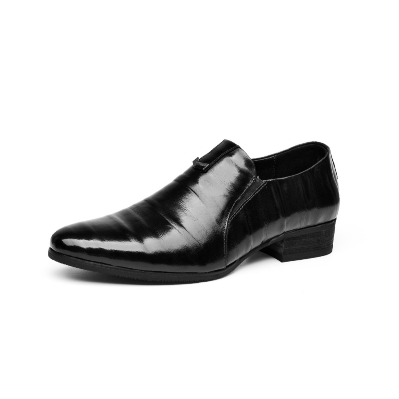 Muške kožne cipele od prvog sloja teleće kože, poslovni stil, s oštrim nosom, britanski casual stil