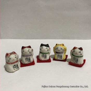 Mini keramické mačiatka v japonskom štýle – sada domácej dekorácie