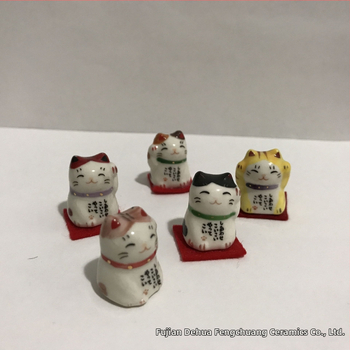 Mini keramické mačiatka v japonskom štýle – sada domácej dekorácie