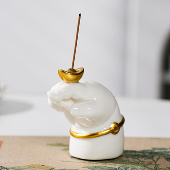 Porcelánový kadidlovník so zen-inšpirovaným dizajnom čajovej ceremónie, určený na domáce použitie, vhodný pre kadidlové tyčinky a špirálky