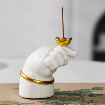 Porcelánový kadidlovník so zen-inšpirovaným dizajnom čajovej ceremónie, určený na domáce použitie, vhodný pre kadidlové tyčinky a špirálky
