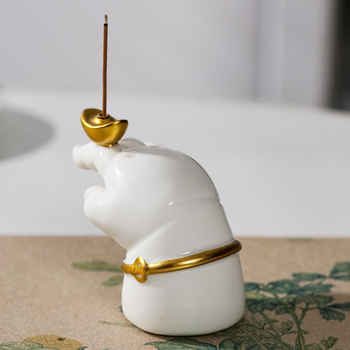 Porcelánový kadidlovník so zen-inšpirovaným dizajnom čajovej ceremónie, určený na domáce použitie, vhodný pre kadidlové tyčinky a špirálky