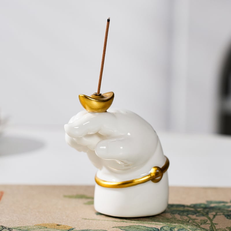 Porcelánový kadidlovník so zen-inšpirovaným dizajnom čajovej ceremónie, určený na domáce použitie, vhodný pre kadidlové tyčinky a špirálky