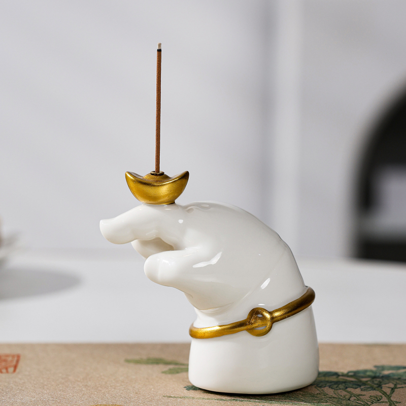 Porcelánový kadidlovník so zen-inšpirovaným dizajnom čajovej ceremónie, určený na domáce použitie, vhodný pre kadidlové tyčinky a špirálky