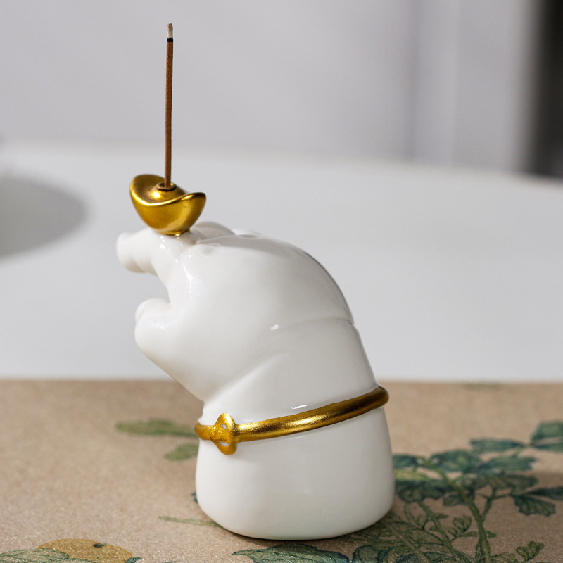 Porcelánový kadidlovník so zen-inšpirovaným dizajnom čajovej ceremónie, určený na domáce použitie, vhodný pre kadidlové tyčinky a špirálky