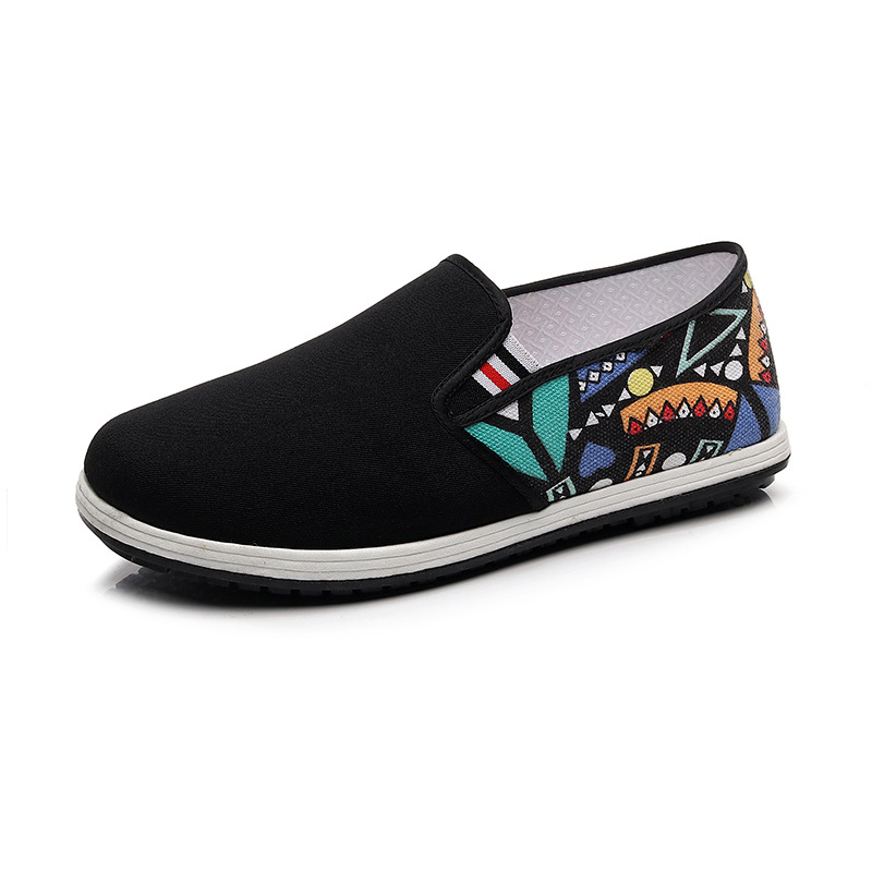 Platnene cipele u kineskom stilu Starog Pekinga, unisex, ručna izrada, četvrtasti vrh, gornji dio od pamuk platna, prozračne, casual radne cipele, niski potplat, višeslojna podloga