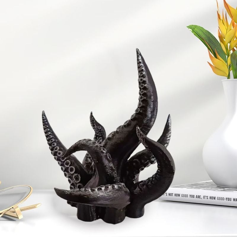 Gotická figúrka z živice s chapadlami Cthulhu – DIY ručne vyrobená tmavý dekoratívny stojan na vystavenie