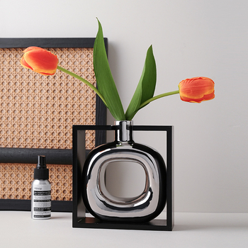 Behanmei Modern Geometrické Umenie Keramická Váza, Biela Porcelána, Elegantný Domáci Dekor pre Obývaciu Izbu a Hotelové Interiéry